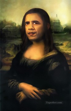Barack Obama as Mona Lisa Fantasy Oil Paintings